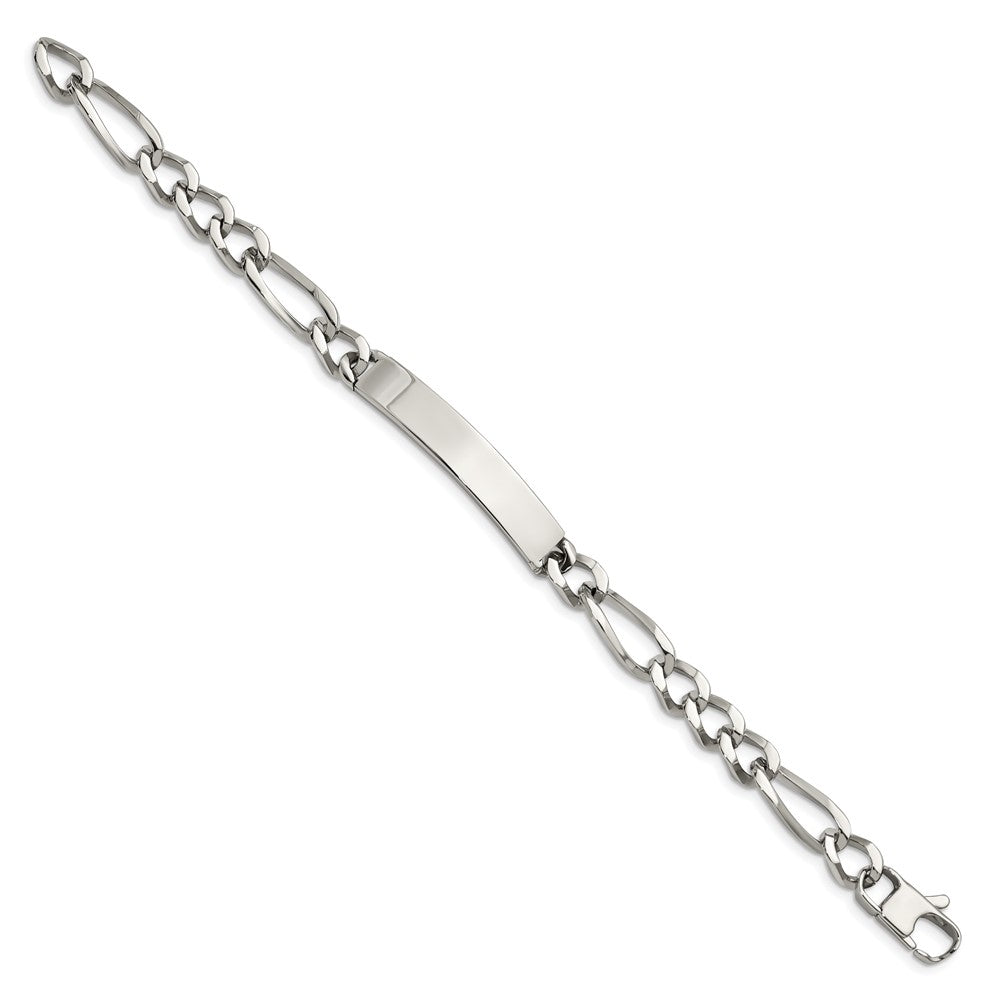 Chisel Stainless Steel Polished Figaro 9.25 inch ID Bracelet