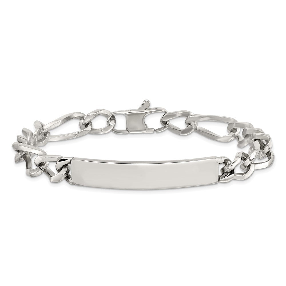 Chisel Stainless Steel Polished Figaro 9.25 inch ID Bracelet