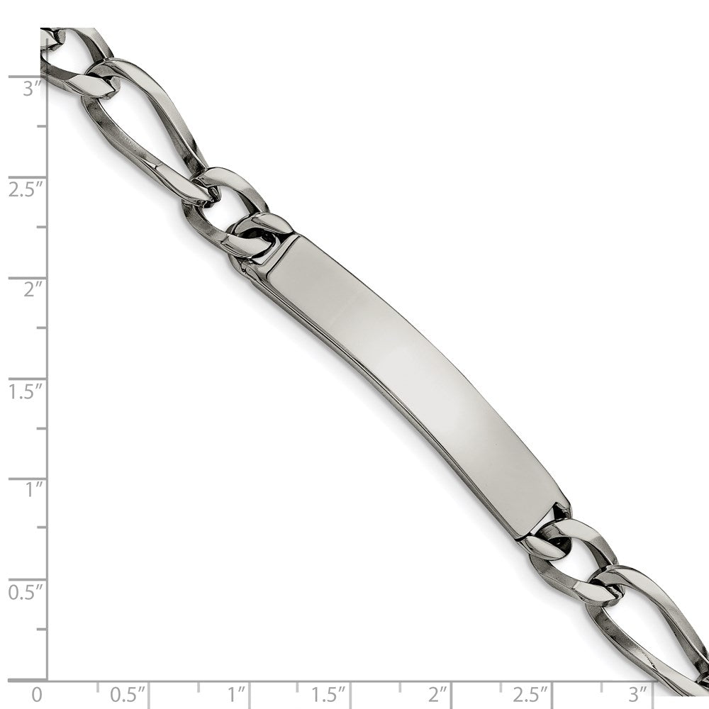 Chisel Stainless Steel Polished Figaro 9.25 inch ID Bracelet