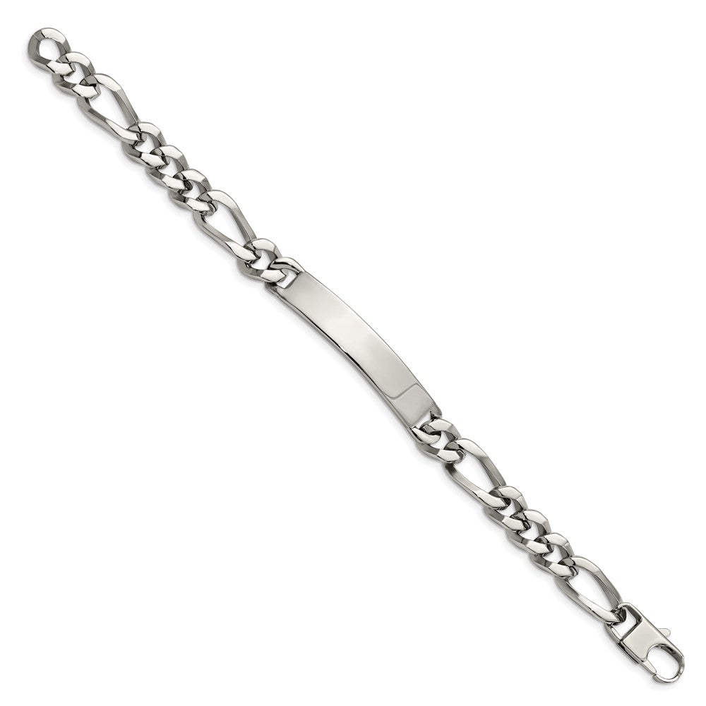 Chisel Stainless Steel Polished Figaro 9.25 inch Large ID Bracelet