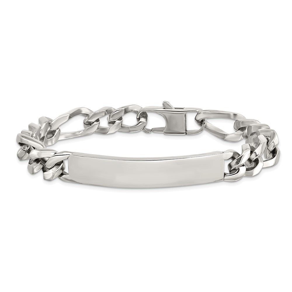 Chisel Stainless Steel Polished Figaro 9.25 inch Large ID Bracelet