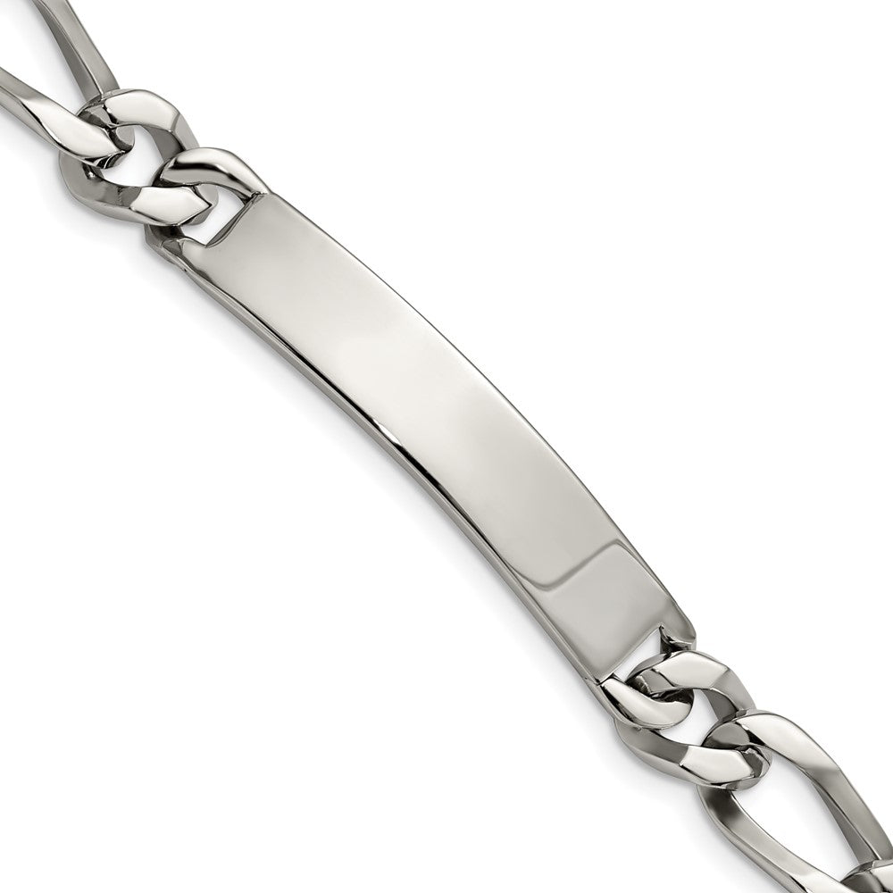 Chisel Stainless Steel Polished Figaro 9.25 inch Large ID Bracelet