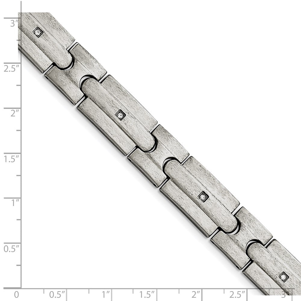 Chisel Stainless Steel Brushed with CZ 8.25 inch Link Bracelet