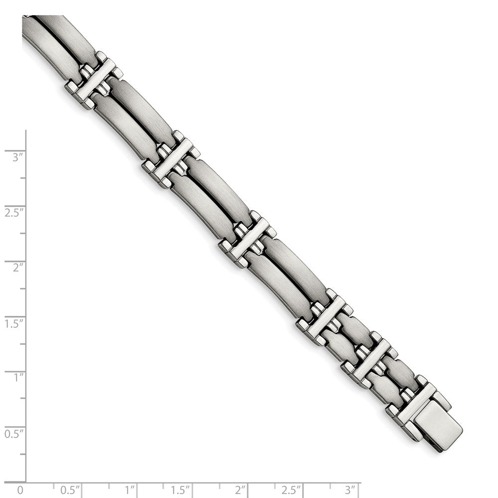 Chisel Stainless Steel Brushed and Polished 8.5 inch Link Bracelet