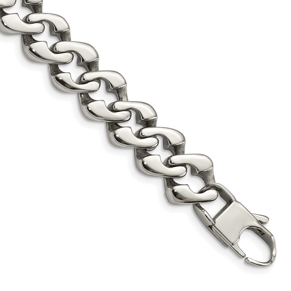 Chisel Stainless Steel Polished 8.5 inch Fancy Link Bracelet