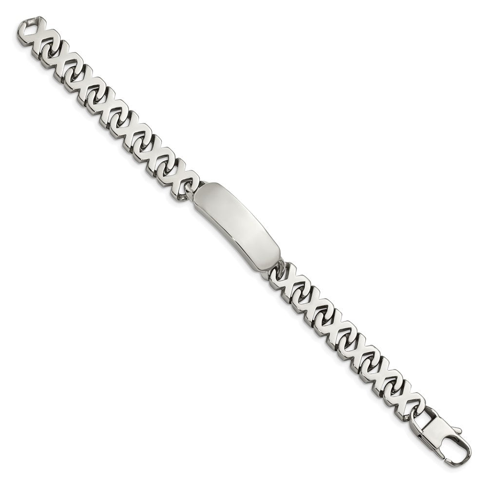 Chisel Stainless Steel Polished X Design Link 8.25 inch ID Bracelet