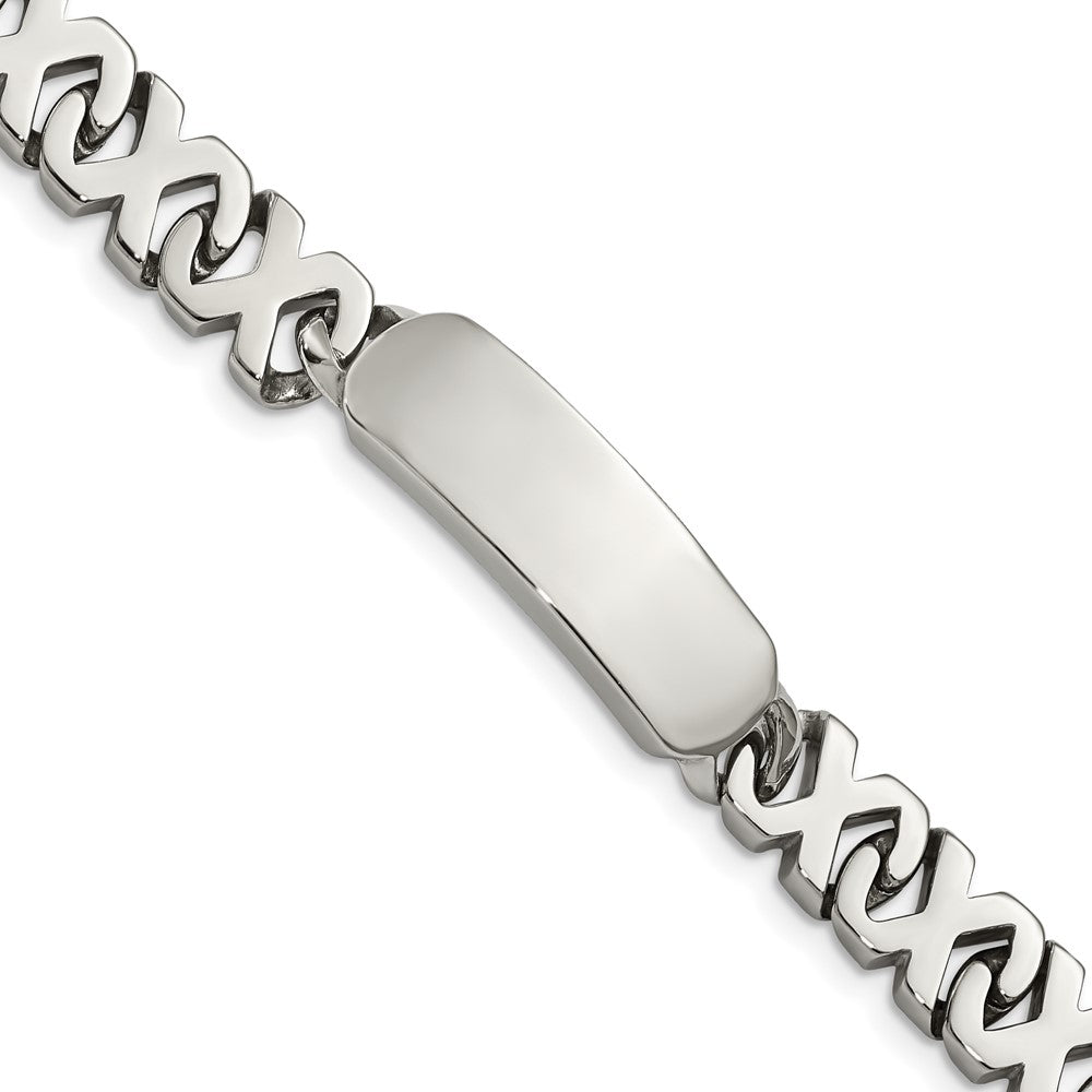 Chisel Stainless Steel Polished X Design Link 8.25 inch ID Bracelet