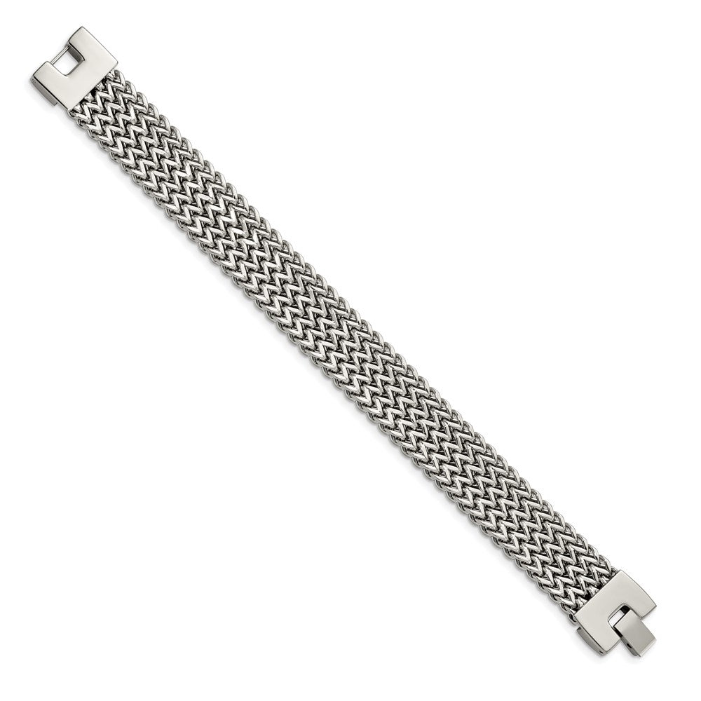 Chisel Stainless Steel Polished Woven 7.5 inch Bracelet