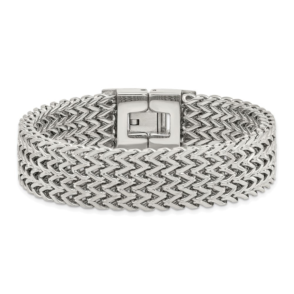 Chisel Stainless Steel Polished Woven 7.5 inch Bracelet