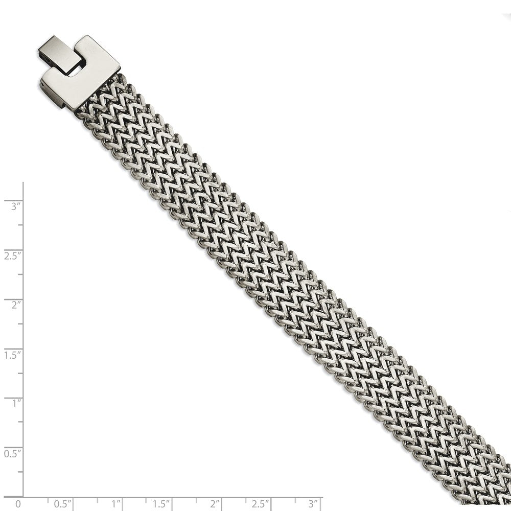 Chisel Stainless Steel Polished Woven 7.5 inch Bracelet