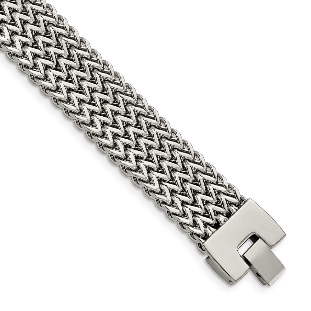 Chisel Stainless Steel Polished Woven 7.5 inch Bracelet