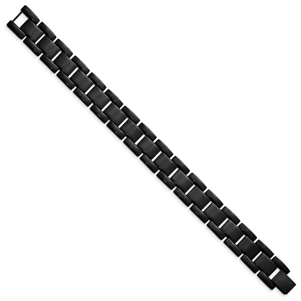 Chisel Stainless Steel Polished Black IP-plated 8.25 inch Link Bracelet