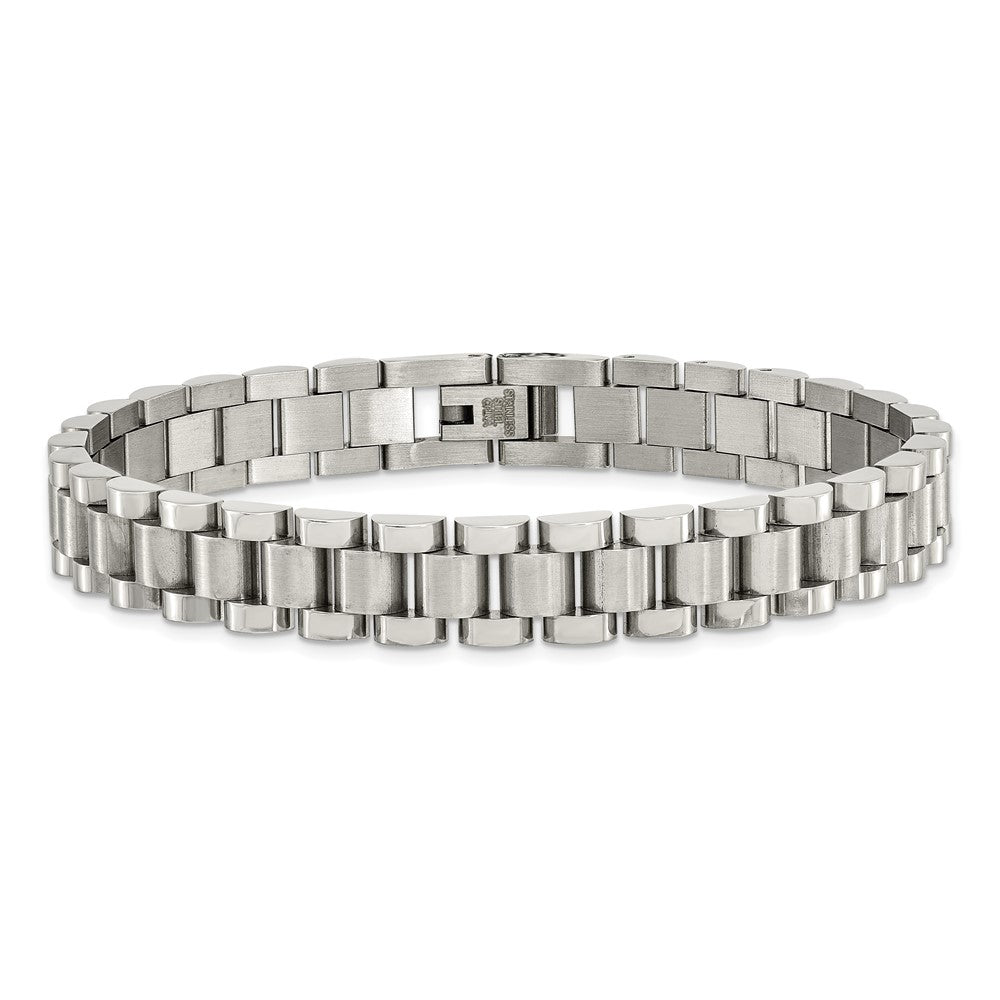 Chisel Stainless Steel Brushed and Polished 8.5 inch Link Bracelet