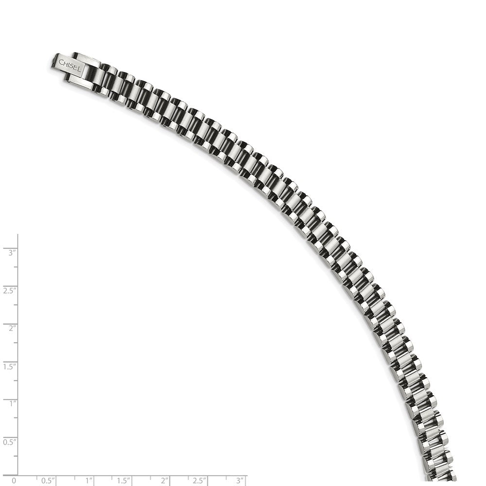 Chisel Stainless Steel Brushed and Polished 8.5 inch Link Bracelet