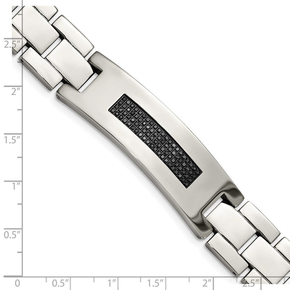 Chisel Stainless Steel Polished with 1/2 carat Diamond 8.25 inch Bracelet