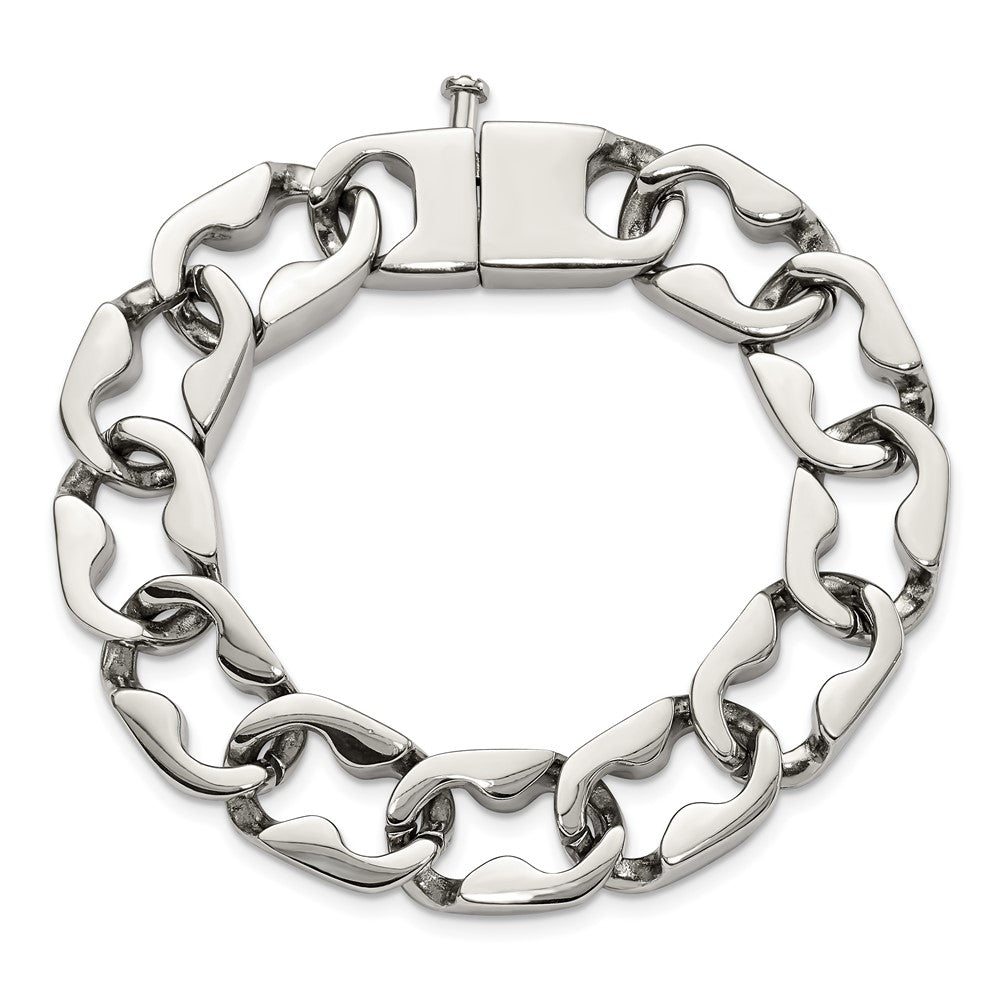 Stainless Steel Polished Large Link 8.5in Bracelet