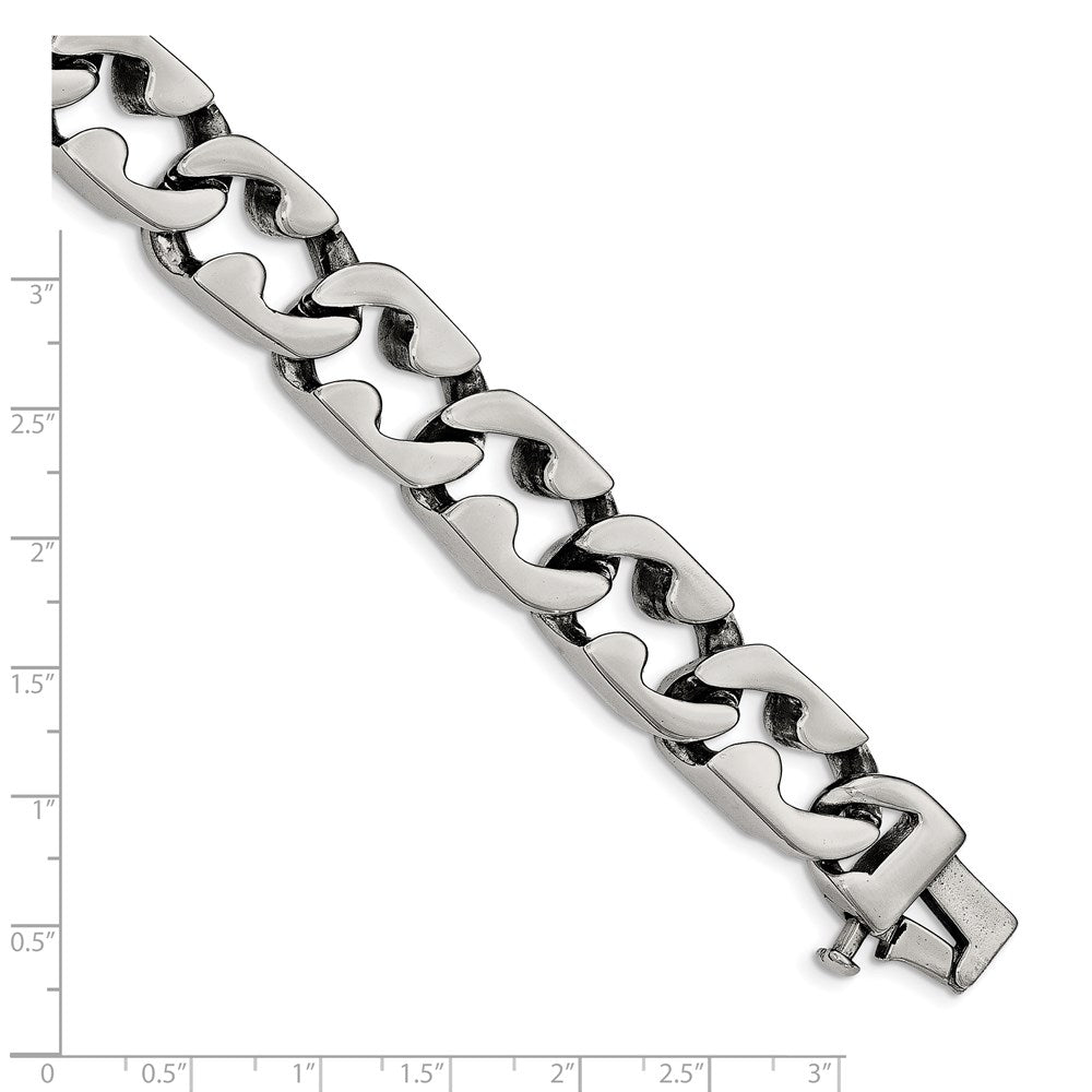 Stainless Steel Polished Large Link 8.5in Bracelet