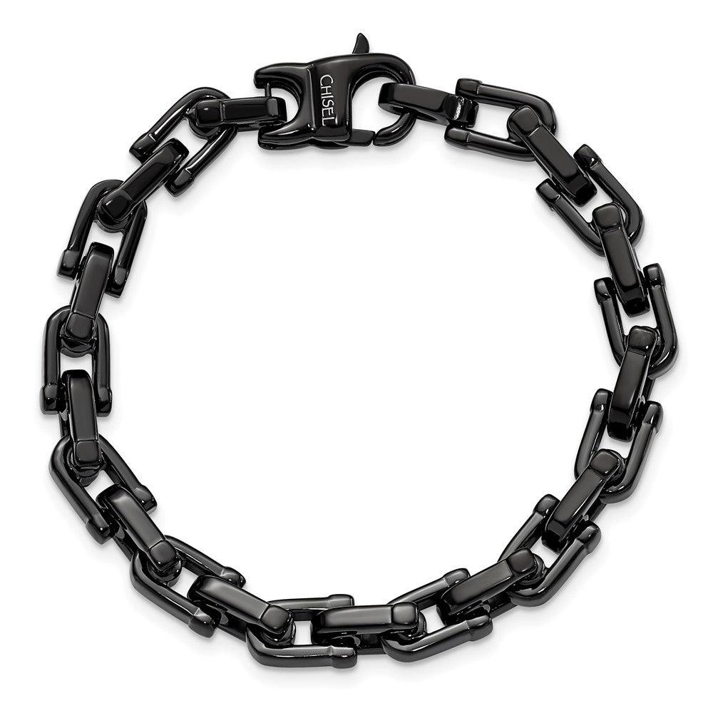 Chisel Stainless Steel Polished Black IP-plated 8.5 inch Fancy Link Bracelet