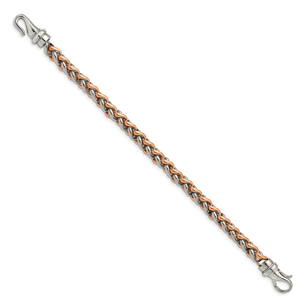 Chisel Stainless Steel Polished Rose IP-plated 8.5 inch Bracelet