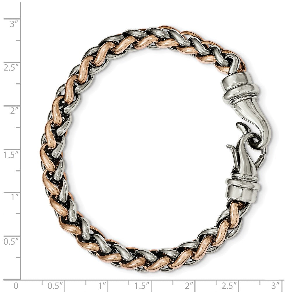 Chisel Stainless Steel Polished Rose IP-plated 8.5 inch Bracelet