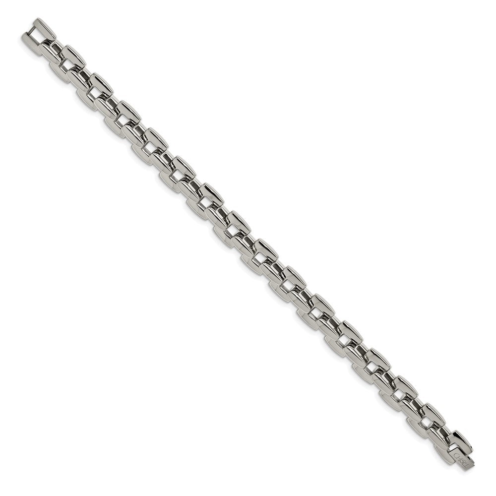 Chisel Stainless Steel Polished 9 inch Square Link Bracelet