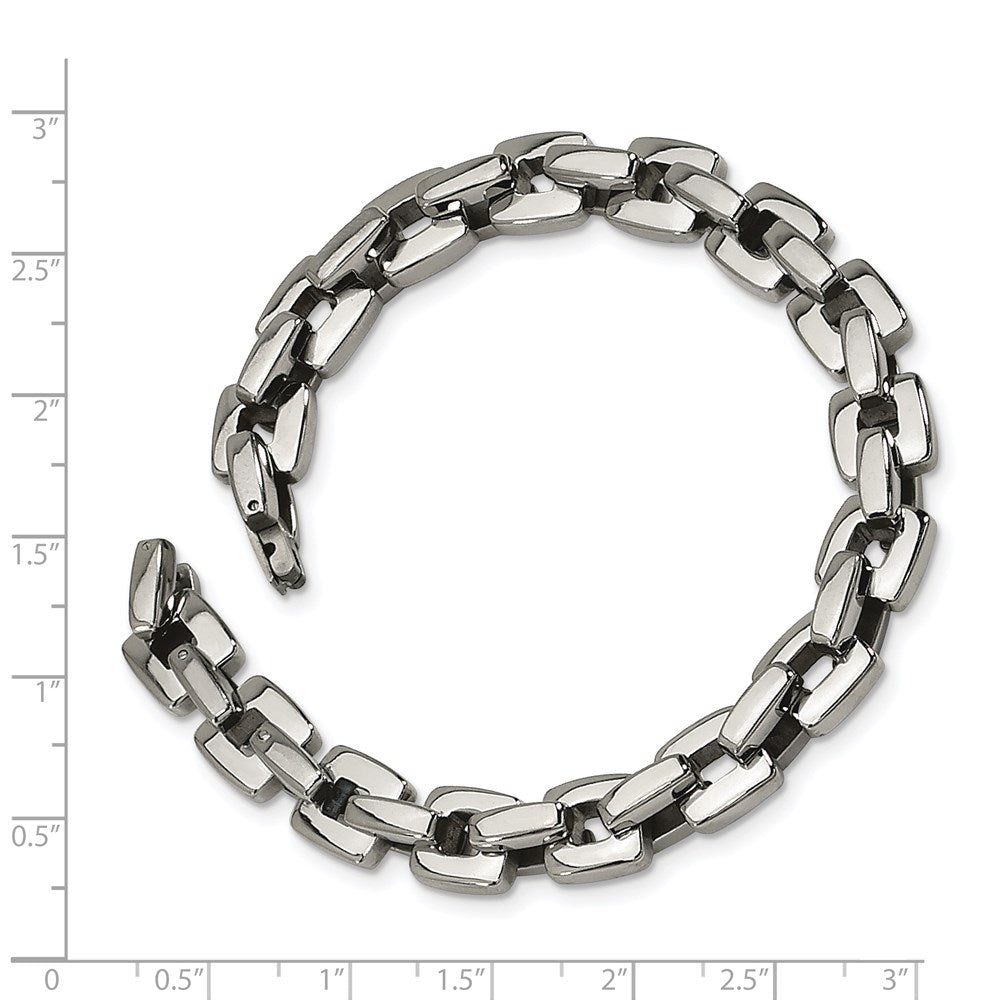 Chisel Stainless Steel Polished 9 inch Square Link Bracelet