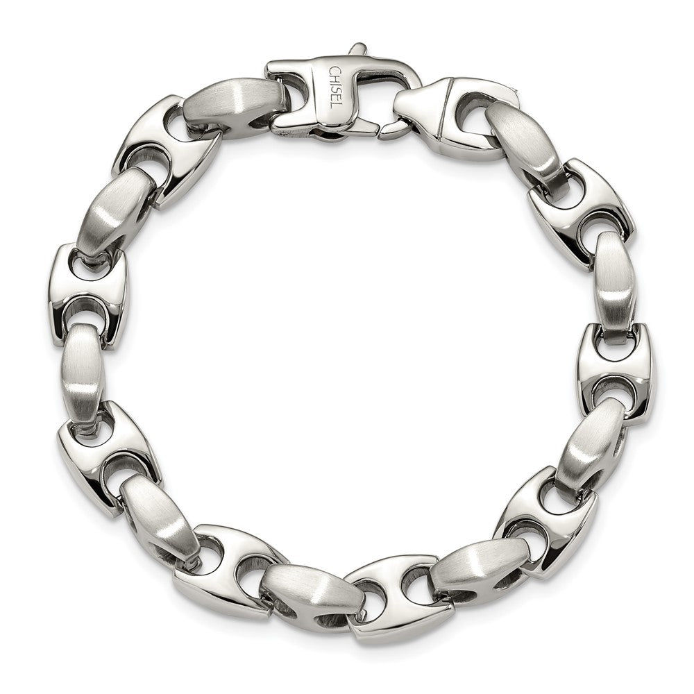 Chisel Stainless Steel Brushed and Polished 8.25 inch Bracelet