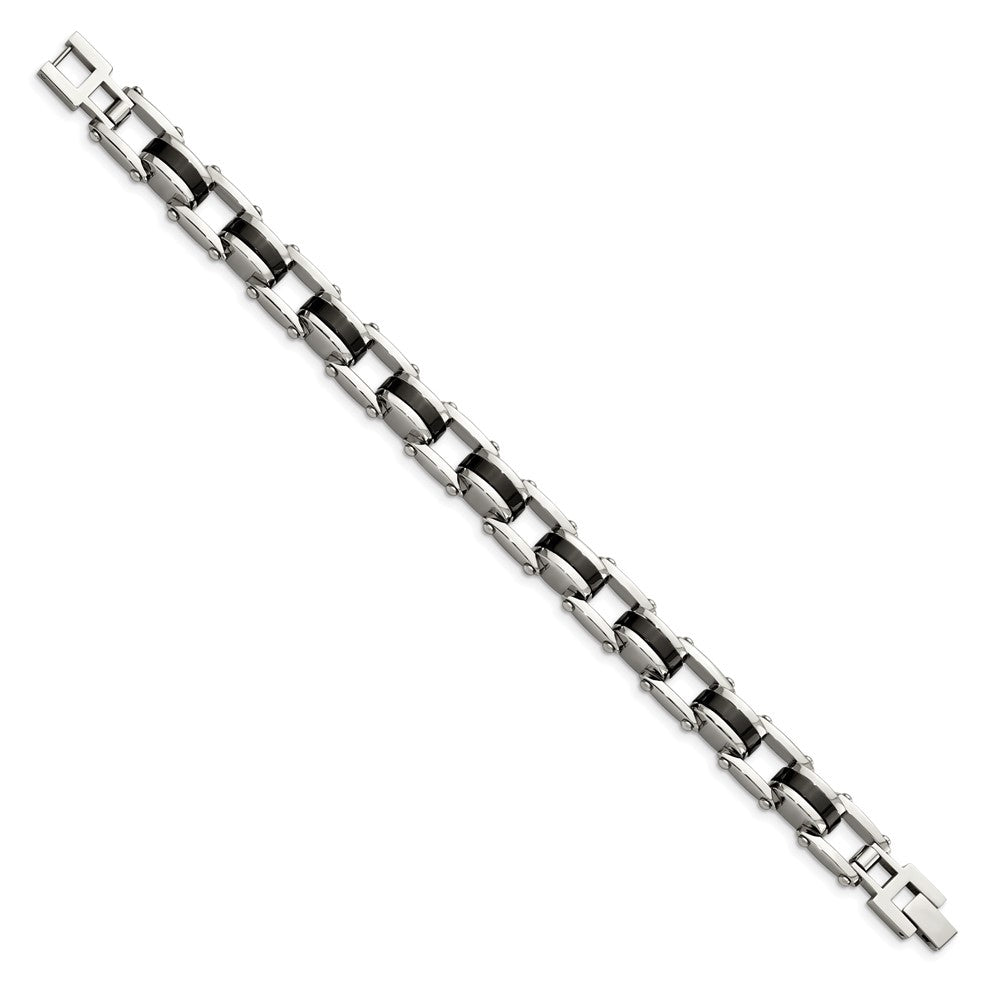 Chisel Stainless Steel Polished Black IP-plated 8.5 inch Bracelet