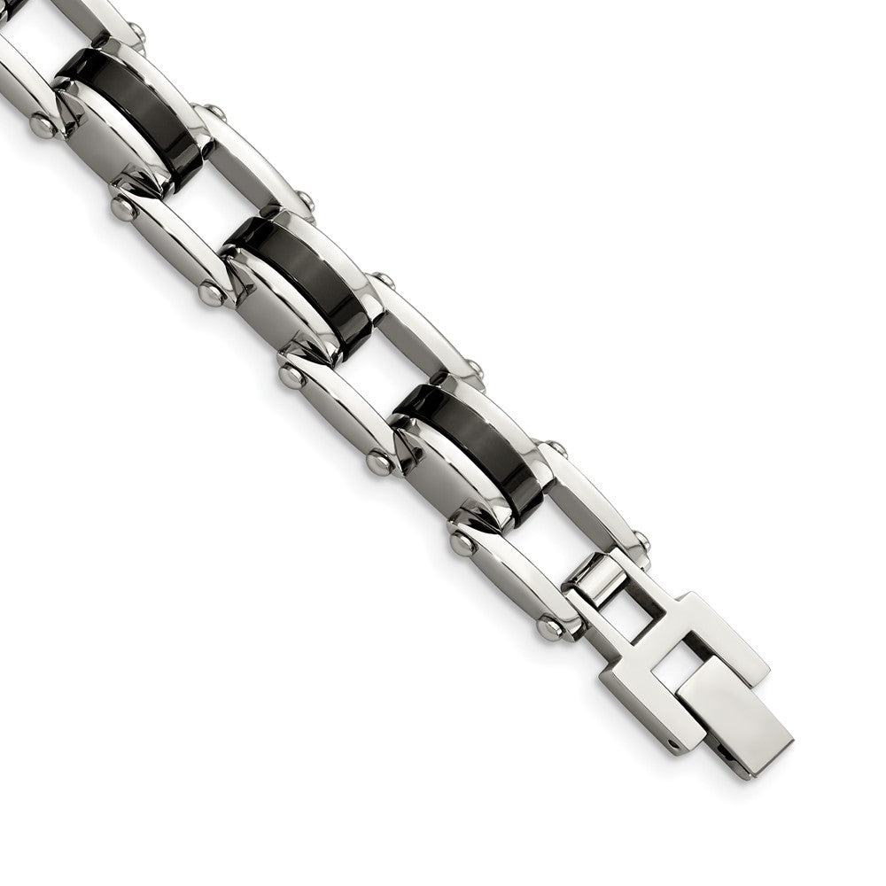 Chisel Stainless Steel Polished Black IP-plated 8.5 inch Bracelet