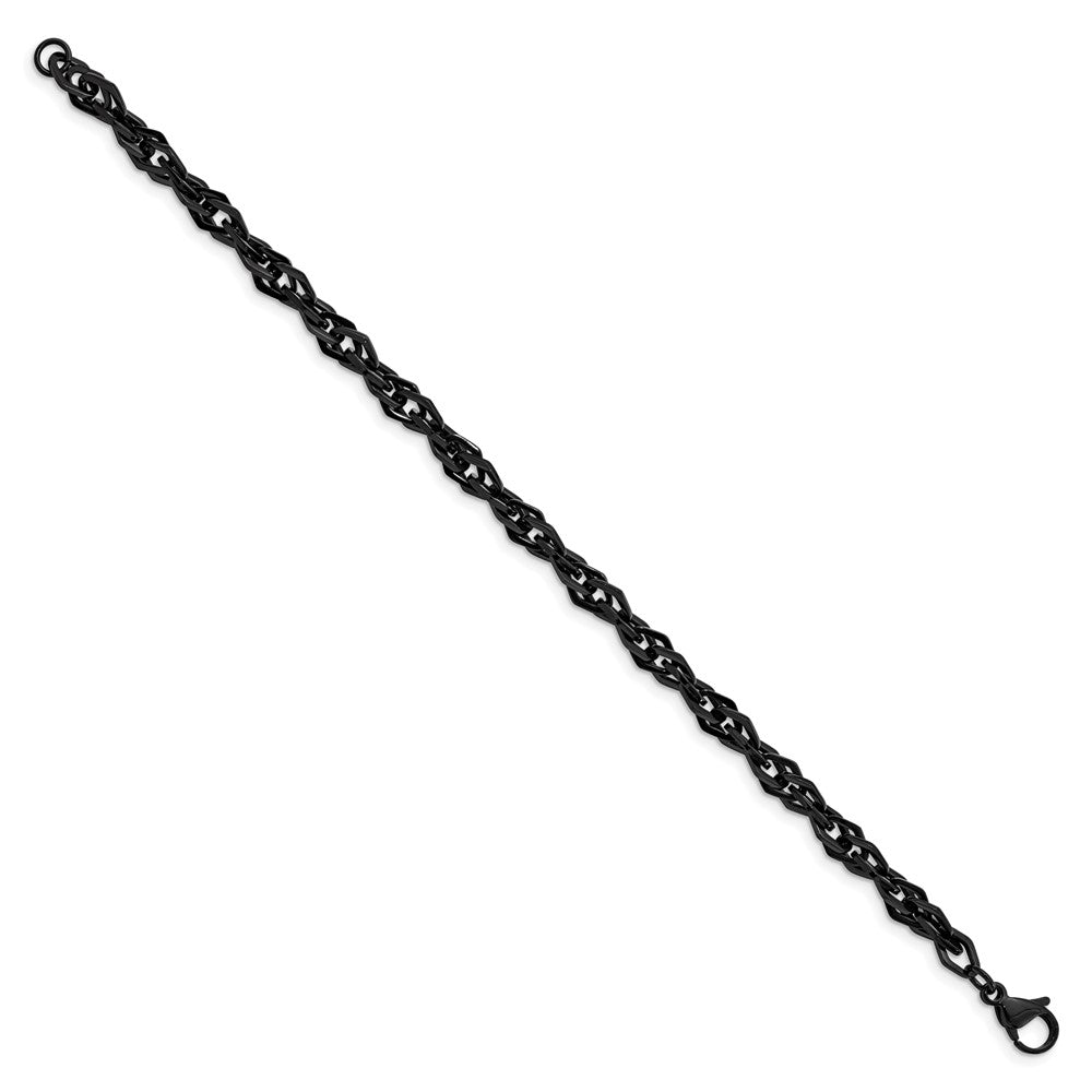 Chisel Stainless Steel Polished Black IP-plated 9 inch Bracelet