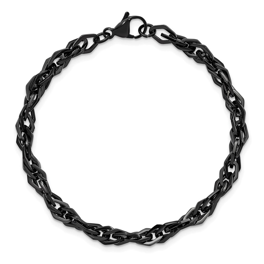 Chisel Stainless Steel Polished Black IP-plated 9 inch Bracelet