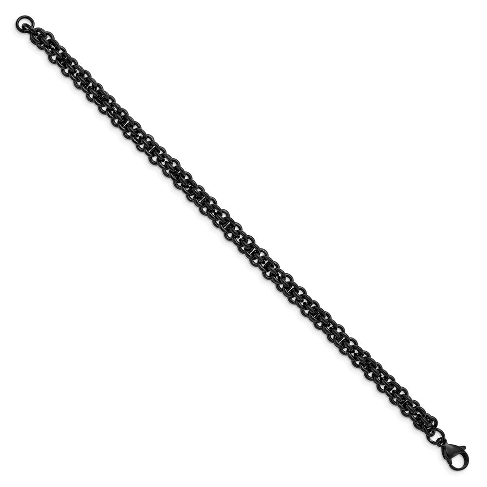 Chisel Stainless Steel Polished Black IP-plated 9 inch Bracelet