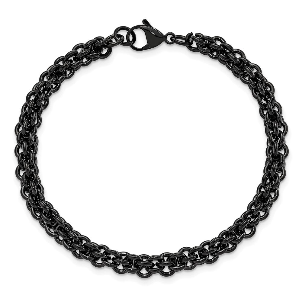 Chisel Stainless Steel Polished Black IP-plated 9 inch Bracelet