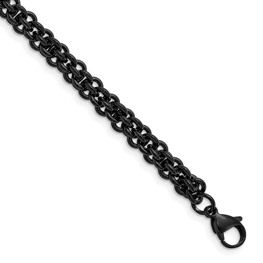 Chisel Stainless Steel Polished Black IP-plated 9 inch Bracelet