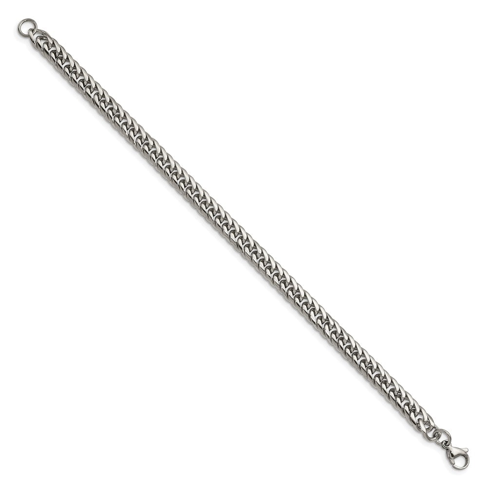 Chisel Stainless Steel Polished 9 inch Double Curb Chain Bracelet