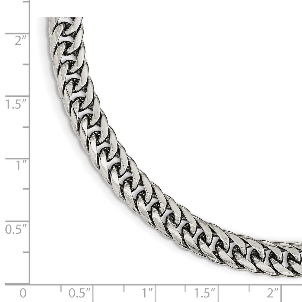 Chisel Stainless Steel Polished 9 inch Double Curb Chain Bracelet