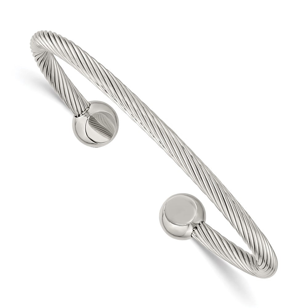 Chisel Stainless Steel Polished Cuff Bangle