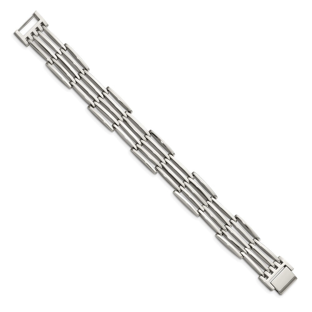 Chisel Stainless Steel Polished 8.5 inch Link Bracelet