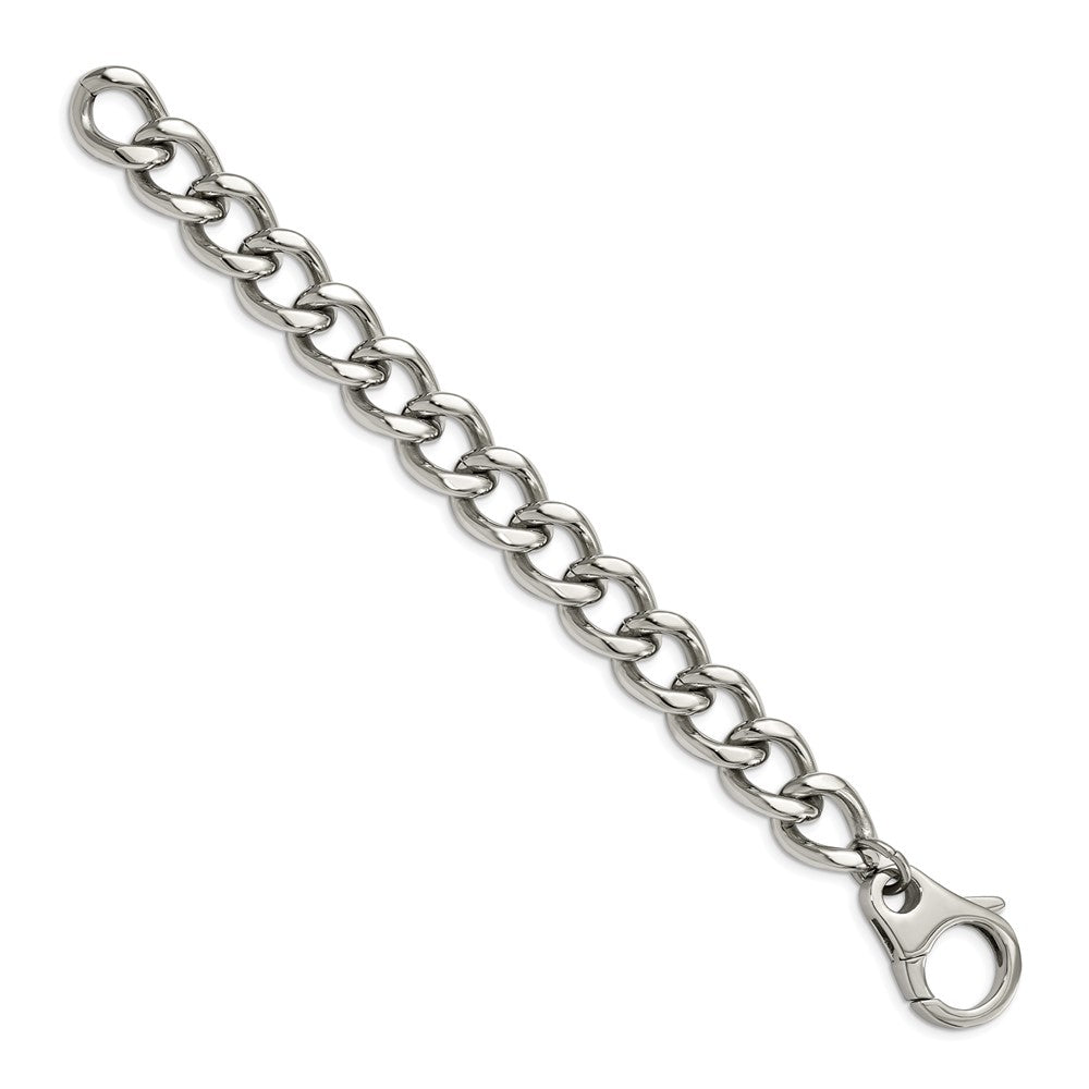 Chisel Stainless Steel Polished 8.5 inch Large Curb Link Bracelet