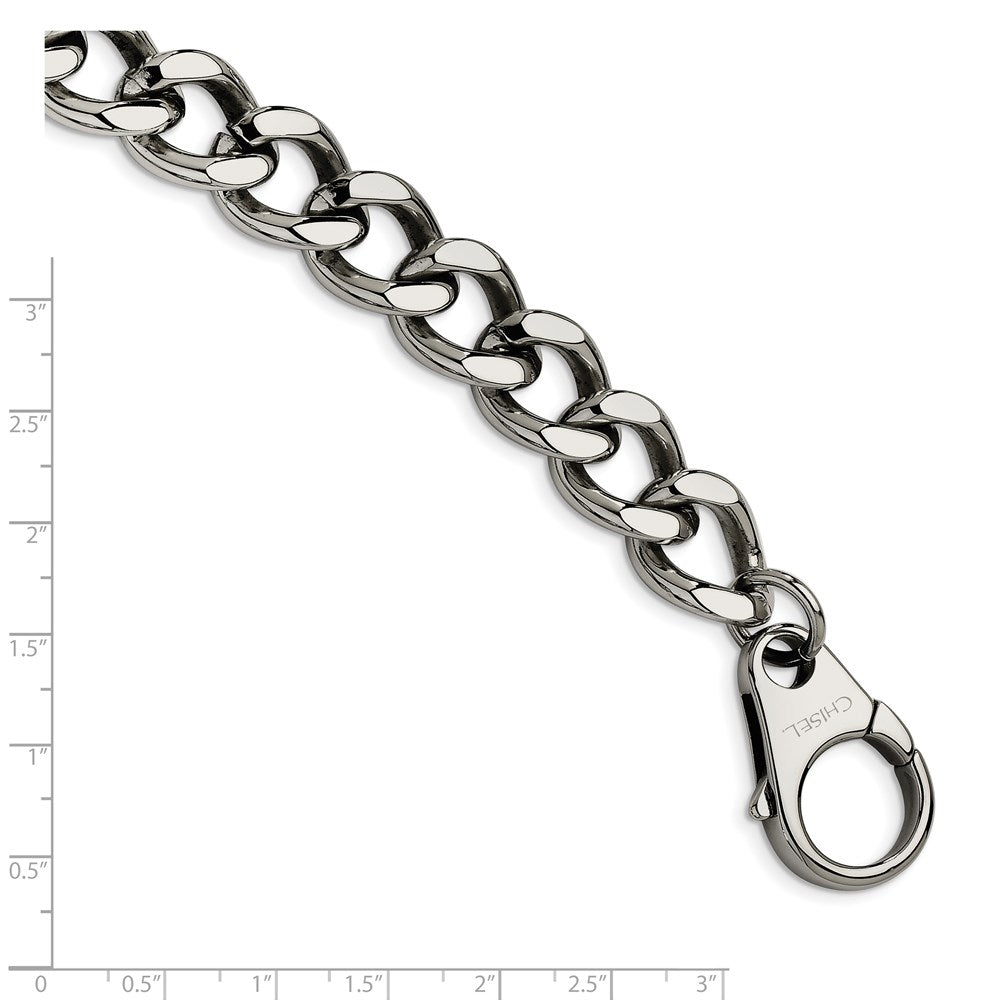 Chisel Stainless Steel Polished 8.5 inch Large Curb Link Bracelet