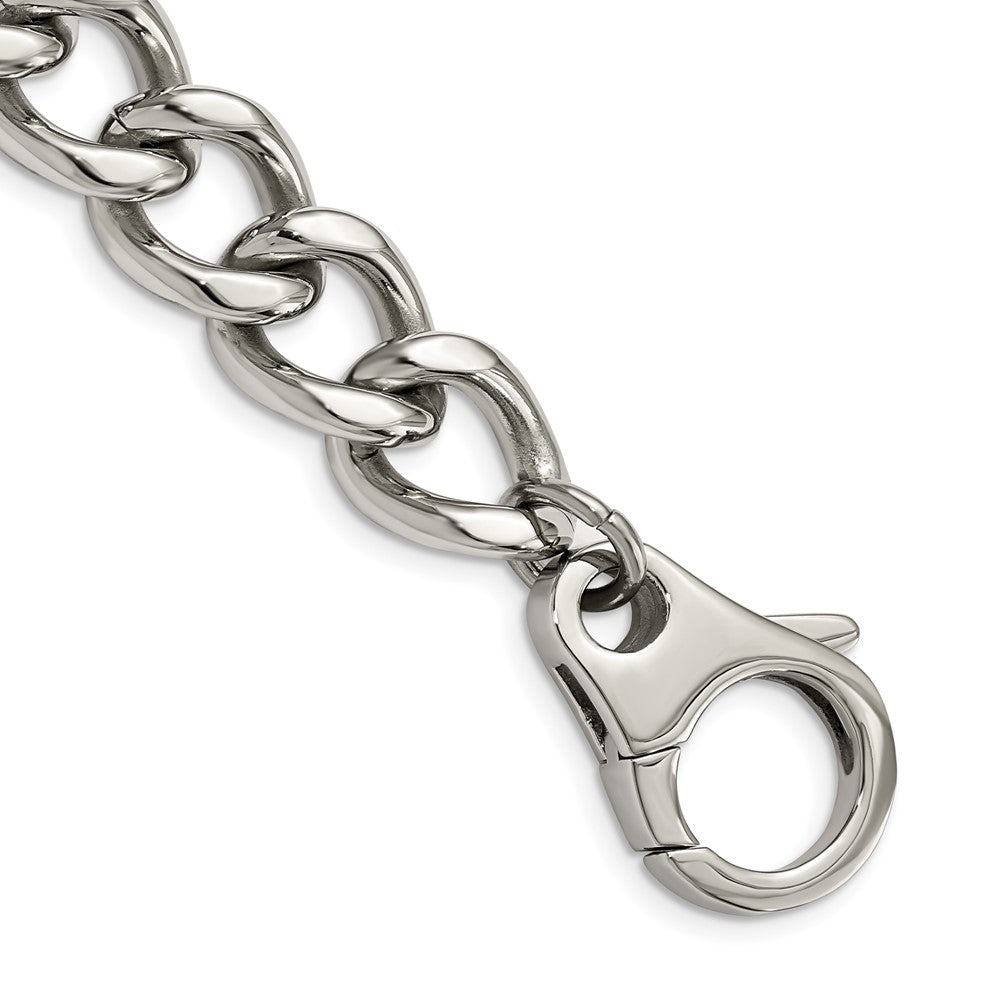 Chisel Stainless Steel Polished 8.5 inch Large Curb Link Bracelet