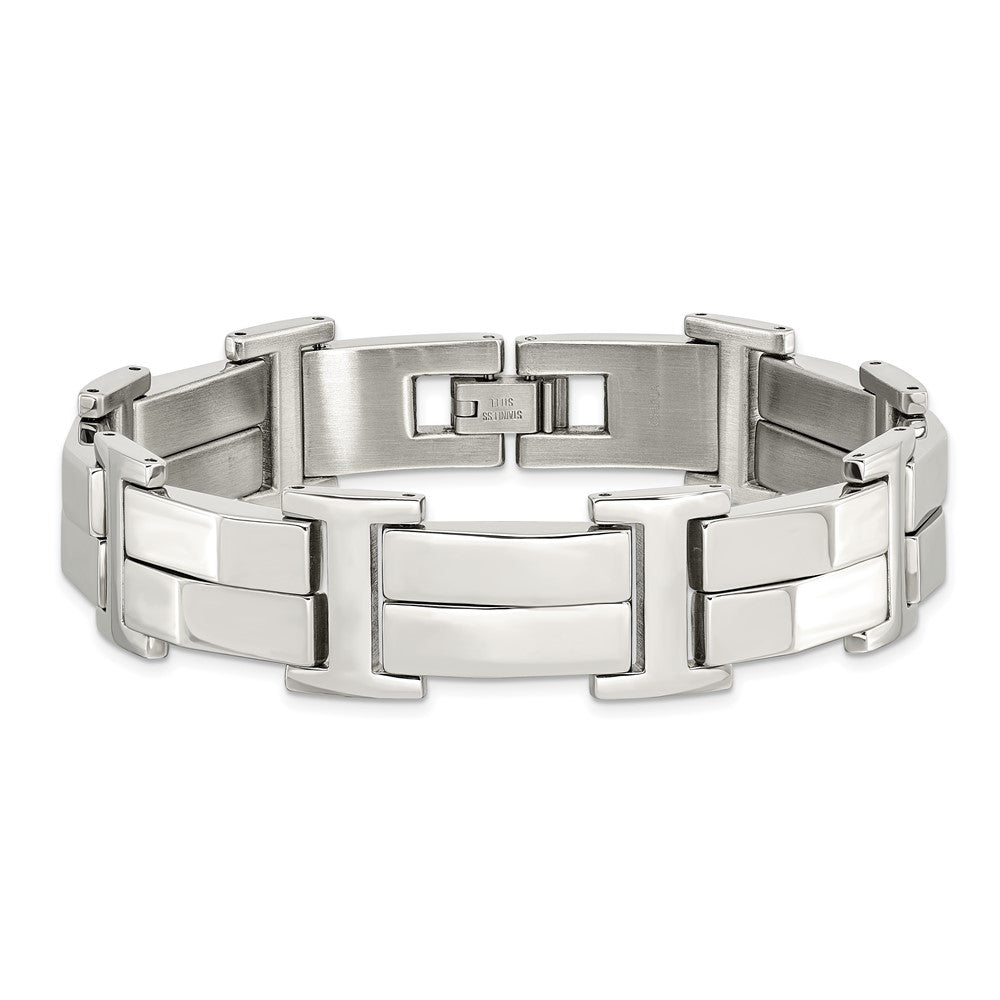 Chisel Stainless Steel Polished 8.5 inch Link Bracelet