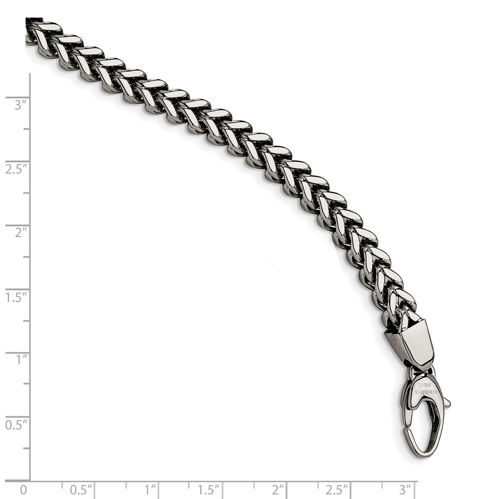 Chisel Stainless Steel Polished 9 inch Franco Link Bracelet