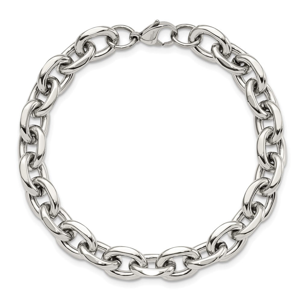 Chisel Stainless Steel Polished 9 inch Cable Link Bracelet