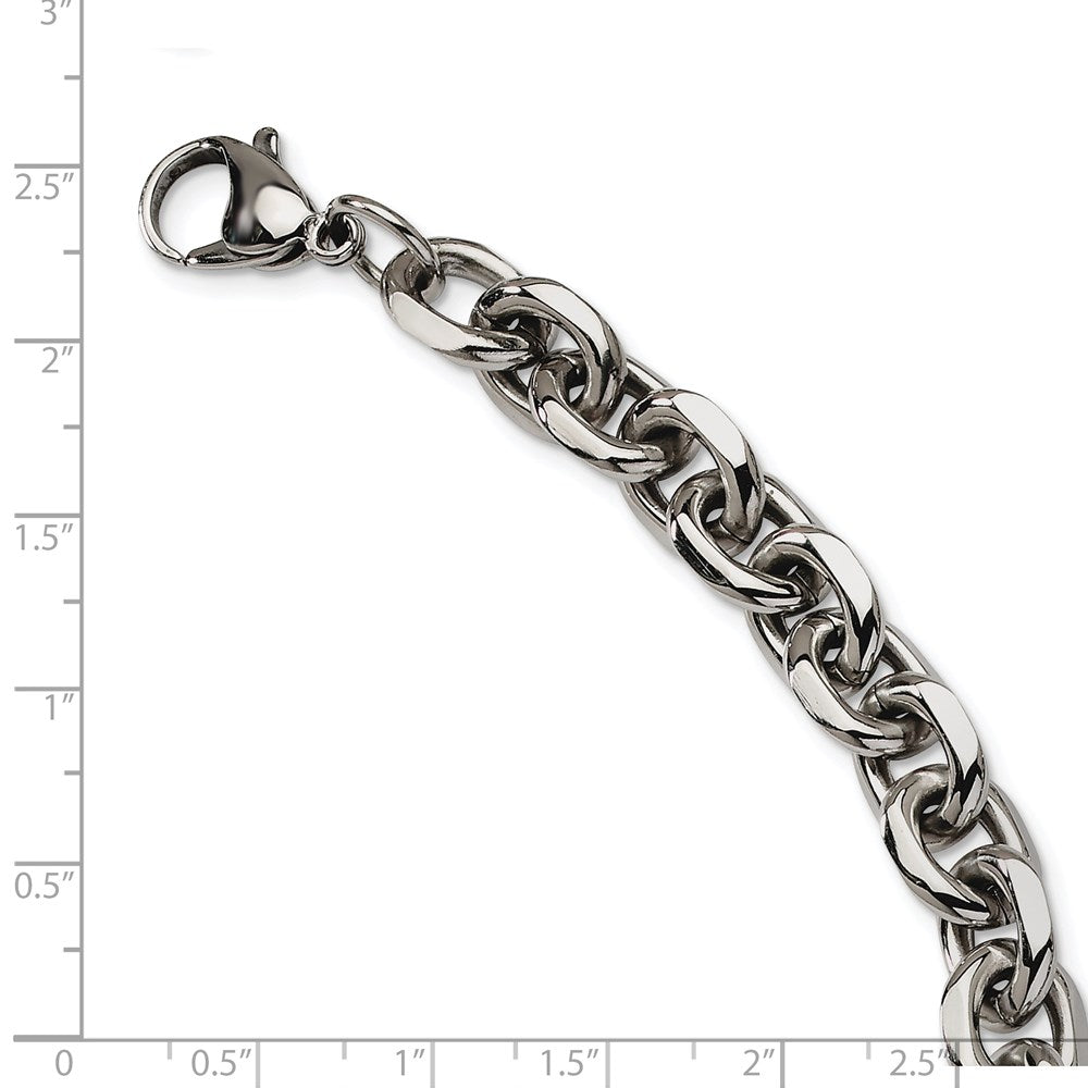 Chisel Stainless Steel Polished 9 inch Cable Link Bracelet