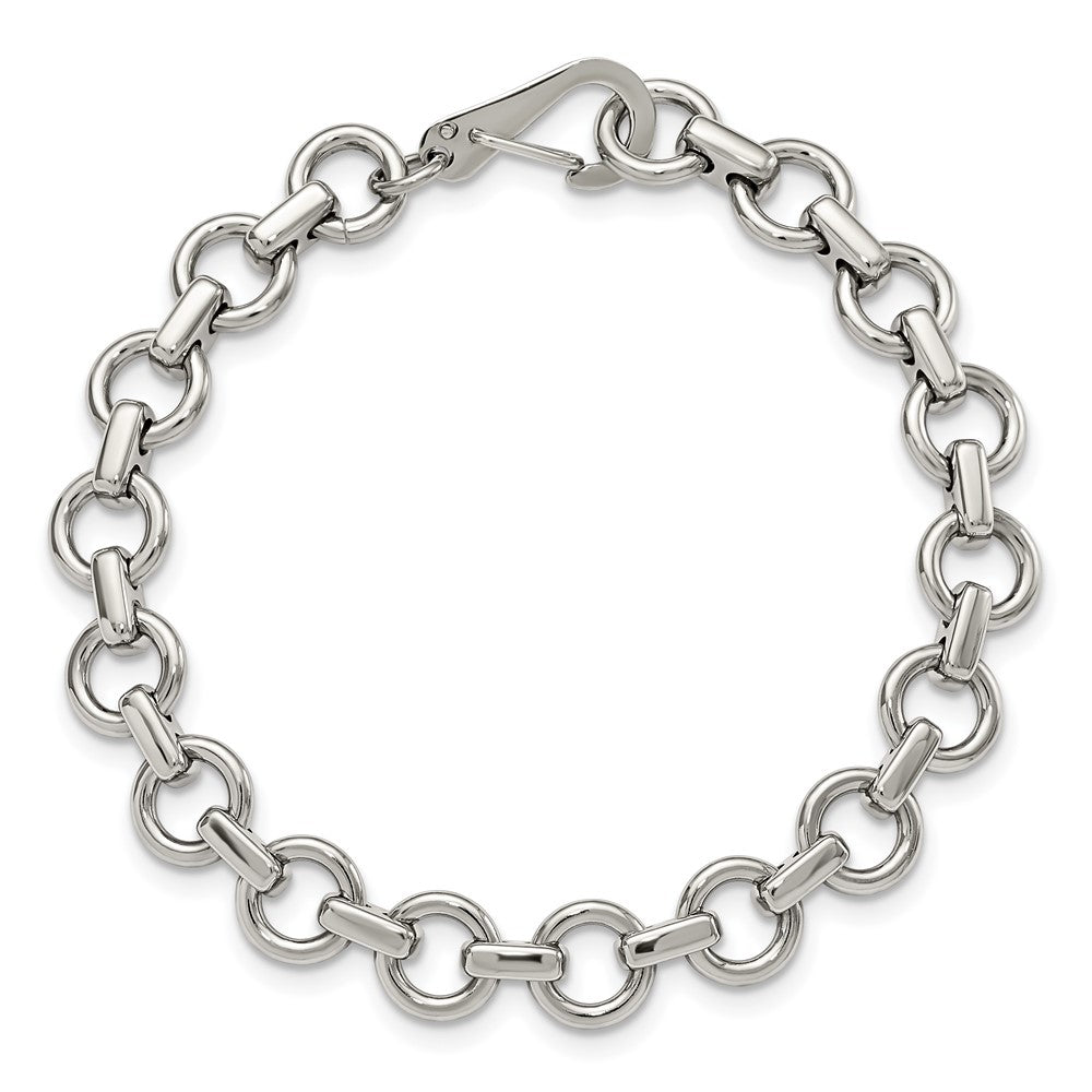 Chisel Stainless Steel Polished 8.25 inch Circle Link Bracelet