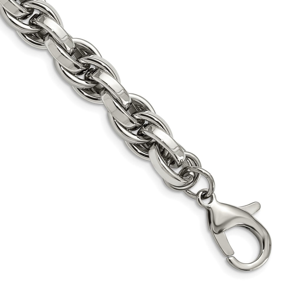 Chisel Stainless Steel Polished 8.5 inch Oval Link Bracelet