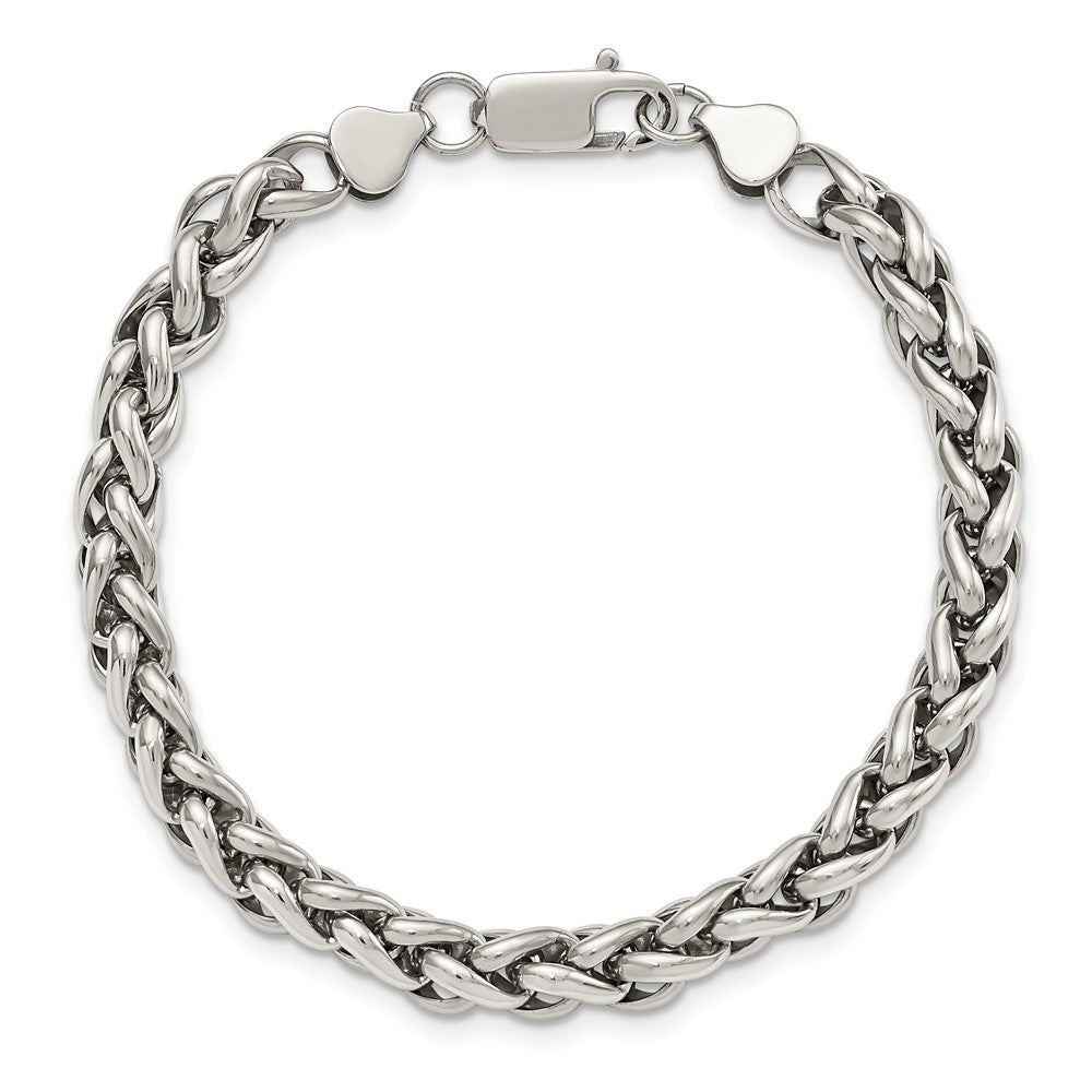 Chisel Stainless Steel Polished 8.5 inch Spiga Chain Bracelet