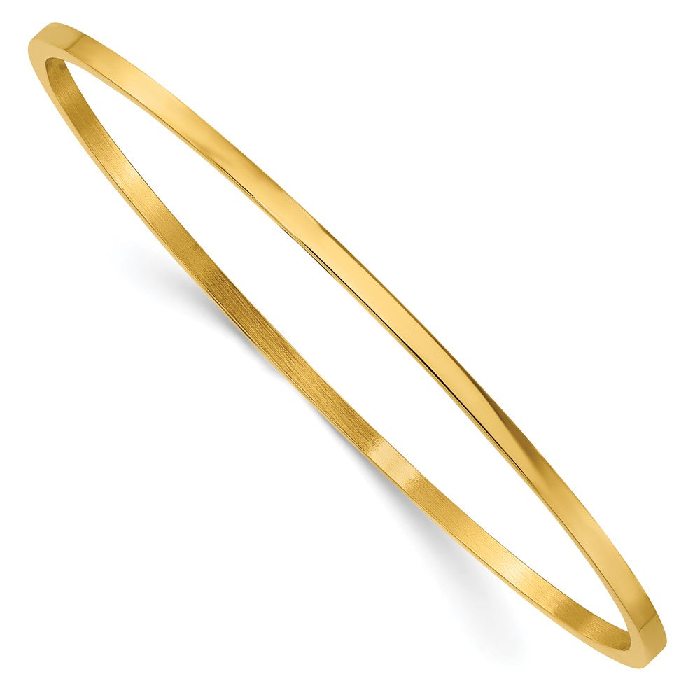 Chisel Stainless Steel Polished Yellow IP-plated 2mm Bangle