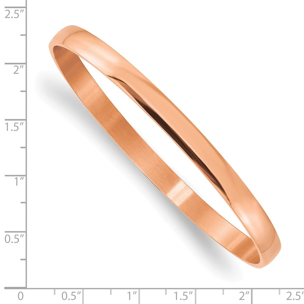 Stainless Steel Polished Rose IP-plated 6mm Bangle